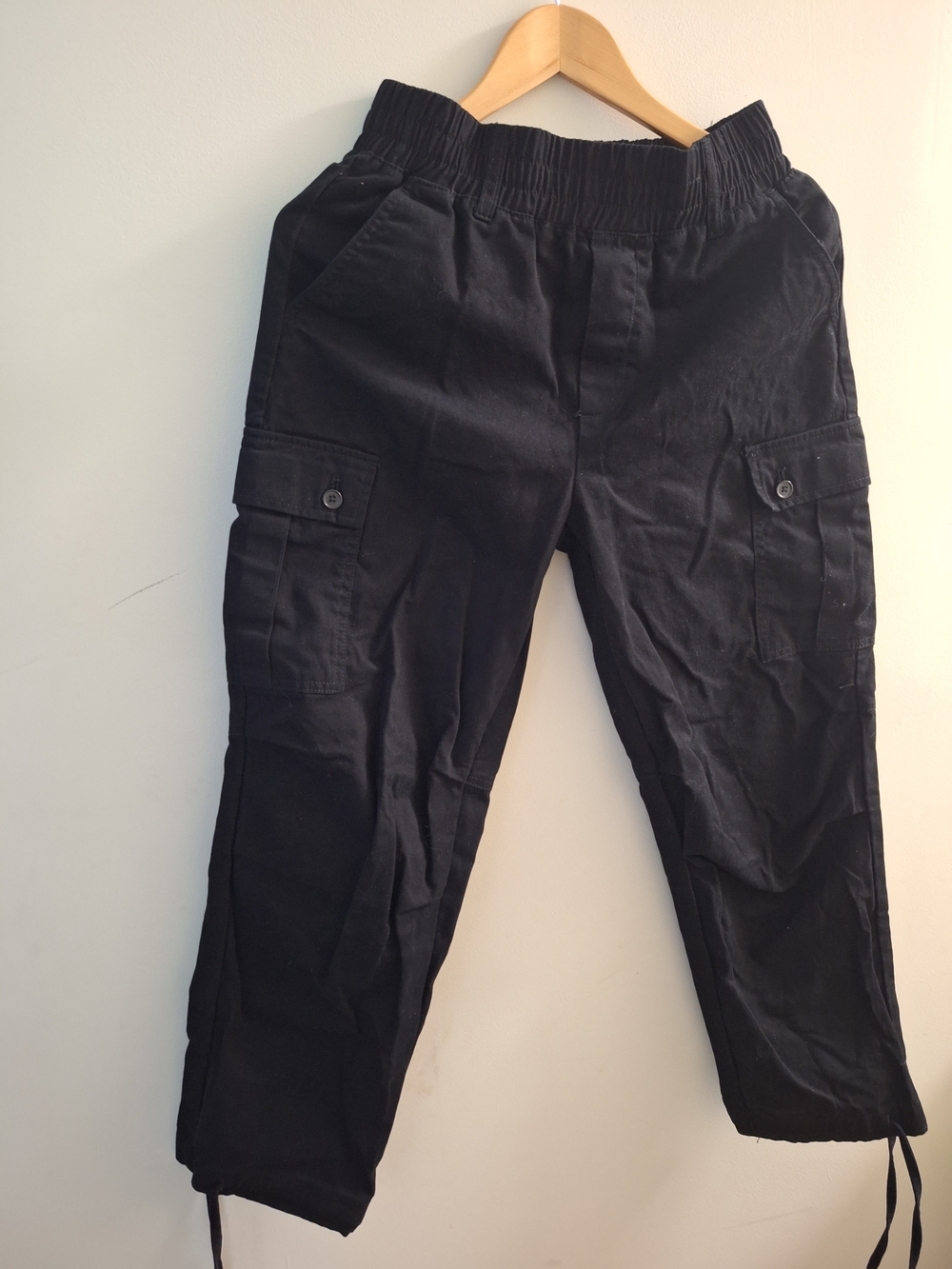 Forever 21 Kids Black Cargo Jogger Pants with Drawstring Hem